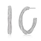 Suzy Levian Sterling Silver & White Cubic Zirconia Pave Twisted Hoop Earrings