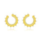 Suzy Levian Yellow Sterling Silver White Cubic Zirconia Open Sunburst Circle Earrings