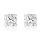 Suzy Levian White Sterling Silver Asscher-Cut Cubic Zirconia 8mm 4 cttw Stud Earrings