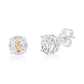 Suzy Levian Sterling Silver Round-Cut Cubic Zirconia Earring Studs 8mm 4 cttw