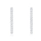 Suzy Levian Sterling Silver Pave Cubic Zirconia Square Open Hoop Earrings