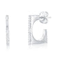 Suzy Levian Sterling Silver Pave Cubic Zirconia Square Open Hoop Earrings