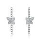 Suzy Levian Sterling Silver White Cubic Zirconia Flower Accent Line Drop Earrings