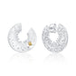 Suzy Levian Sterling Silver White Cubic Zirconia Open Circle Crescent Earrings