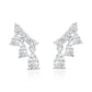 Suzy Levian Sterling Silver White Cubic Zirconia Dangle Ear Climber Earrings