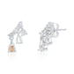 Suzy Levian Sterling Silver White Cubic Zirconia Dangle Ear Climber Earrings