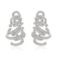 Suzy Levian White Sterling Silver Pave White Cubic Zirconia Spiral Earrings