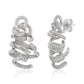 Suzy Levian White Sterling Silver Pave White Cubic Zirconia Spiral Earrings