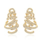 Suzy Levian Yellow Sterling Silver Pave White Cubic Zirconia Spiral Earrings