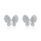 Suzy Levian Sterling Silver & White Cubic Zirconia Angled Butterfly Earrings