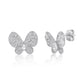 Suzy Levian Sterling Silver & White Cubic Zirconia Angled Butterfly Earrings