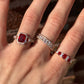 Suzy Levian Rose Sterling Silver Cubic Zirconia White Three Row Modern Eternity Band
