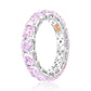 Suzy Levian Sterling Silver Cubic Zirconia Pink Cushion Cut Eternity Band