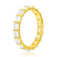 Suzy Levian Yellow Sterling Silver Baguette Emerald Cut Cubic Zirconia Eternity Band
