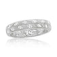 Suzy Levian Sterling Silver White Cubic Zirconia Leaf Band Ring