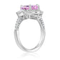 Suzy Levian Sterling Silver Firework Cut Pear Shape Pink Cubic Zirconia  Double Halo Engagement Ring