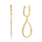 Suzy Levian Yellow Sterling Silver White Cubic Zirconia Pear Shape Drop Earrings