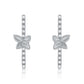 Suzy Levian Sterling Silver White Cubic Zirconia Flower Accent Line Drop Earrings