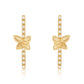 Suzy Levian Yellow Sterling Silver White Cubic Zirconia Flower Accent Line Drop Earrings
