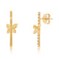 Suzy Levian Yellow Sterling Silver White Cubic Zirconia Flower Accent Line Drop Earrings
