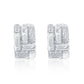 Suzy Levian Sterling Silver & White Cubic Zirconia Pave Checkered Woven Huggie Hoop Earrings