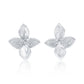 Share Suzy Levian White Sterling Silver White Cubic Zirconia Pave Abstract Flower Petal Earrings