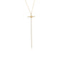 Suzy Levian Yellow Sterling Silver Cubic Zirconia Cross Flower Accent Drop Pendant Necklace