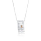 Suzy Levian Sterling Silver & White Cubic Zirconia Pave Checkered Curved Pendant Necklace