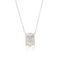 Suzy Levian Sterling Silver White Cubic Zirconia Brushed Finish Italian Florentine Eternity Pendant Necklace