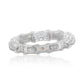 Suzy Levian Sterling Silver Cubic Zirconia Pave Bamboo Alternating Eternity Band