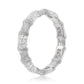 Suzy Levian Sterling Silver Cubic Zirconia Pave Bamboo Alternating Eternity Band