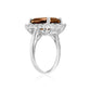 Suzy Levian Sterling Silver Emerald-Cut Brown Cubic Zirconia White Cubic Zirconia Ring