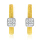 Suzy Levian Yellow Sterling Silver & White Cubic Zirconia Pave Coil Huggie Hoop Earrings