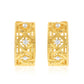 Suzy Levian Yellow Sterling Silver & White Cubic Zirconia Cutout Huggie Hoop Earrings