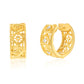 Suzy Levian Yellow Sterling Silver & White Cubic Zirconia Cutout Huggie Hoop Earrings