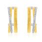 Suzy Levian Yellow Sterling Silver & Cubic Zirconia Triple Row Coil Huggie Hoop Earrings