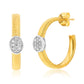 Suzy Levian Yellow Sterling Silver & White Cubic Zirconia Pave Coil Huggie Hoop Earrings