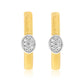 Suzy Levian Yellow Sterling Silver & White Cubic Zirconia Pave Coil Huggie Hoop Earrings