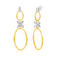 Suzy Levian The Golden Helix Yellow Sterling Silver & Cubic Zirconia Flower Double Circle Coil Earrings