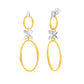 Suzy Levian The Golden Helix Yellow Sterling Silver & Cubic Zirconia Flower Double Circle Coil Earrings