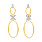 Suzy Levian The Golden Helix Yellow Sterling Silver & Cubic Zirconia Flower Double Circle Coil Earrings