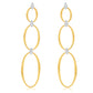Suzy Levian The Golden Helix Yellow Sterling Silver & White Cubic Zirconia Double Oval Drop Earrings