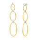 Suzy Levian The Golden Helix Yellow Sterling Silver & White Cubic Zirconia Double Oval Drop Earrings