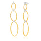 Suzy Levian The Golden Helix Yellow Sterling Silver & White Cubic Zirconia Double Oval Drop Earrings
