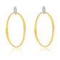 Suzy Levian The Golden Helix Yellow Sterling Silver & White Cubic Zirconia Oval Drop Earrings