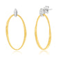 Suzy Levian The Golden Helix Yellow Sterling Silver & White Cubic Zirconia Oval Drop Earrings