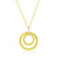 Suzy Levian Yellow Sterling Silver & Cubic Zirconia Coil Double Open Circle Pendant Necklace