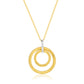 Suzy Levian Yellow Sterling Silver & Cubic Zirconia Coil Double Open Circle Pendant Necklace