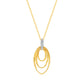 Suzy Levian The Golden Helix Yellow Sterling Silver & Cubic Zirconia Coil Triple Open Oval Pendant Necklace