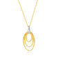 Suzy Levian The Golden Helix Yellow Sterling Silver & Cubic Zirconia Coil Triple Open Oval Pendant Necklace